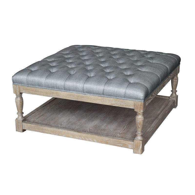 One Allium Way® Athena Solid Wood Floor Shelf Coffee Table with Storage